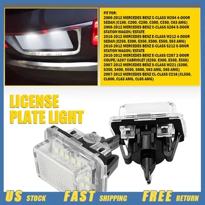 2 luces LED de matrícula Canbus para Mercedes Benz W204 W212 W221 Foto 1 de 4