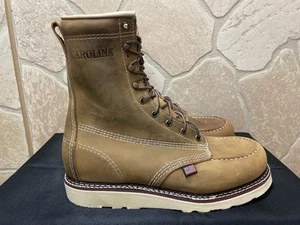 Mens 11 D 8" Moc Soft Toe Wedge Work Boot Made In The USA Leather - Picture 1 of 7