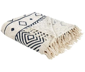 Beliani Blanket NAJUY - 220 x 240cm - Cotton - Beige (£119.95rrp!!) - Picture 1 of 9