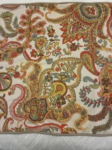Pottery Barn KISSENBEZUG Paisley orange grün gelb Baumwolle Leinen 20x20 EINZELN - Bild 1 von 8