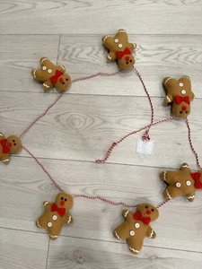 Gingerbread Man Christmas Plush Garland 72" ADORABLE!! - Picture 1 of 2