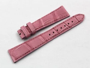 Pelle Coccodrillo Cinturino Rosa Opaco 19/14mm Fatto a Mano Alta Qualità Nuovo - Imagen 1 de 5
