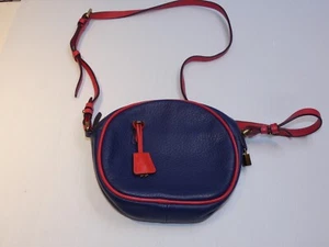 J. Cartera de cuero redonda doble, azul y rojo - Imagen 1 de 7