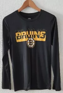 NHL Bruins Hockey Team poliestere bambini taglia large (14-16) nero maniche lunghe (C2) - Foto 1 di 8