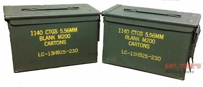 2 PACK Original .50 Caliber 5.56mm Ammo Can M2A1 50CAL Metal Ammo Can Box VGC - Image 1 of 4