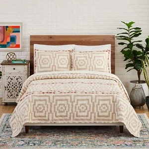 Justina Blakeney JUNGALOW Hypnotic Creme 3-teiliges Baumwoll-Quilt-Set - Leicht... - Bild 1 von 5