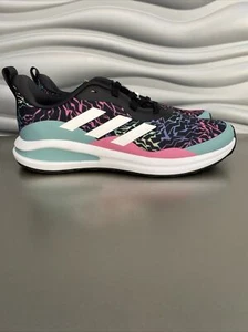 adidas FortaRun K Unisex Running Athetic Shoes Black/White/Mint H04113 Sz_6 *New - Picture 1 of 5