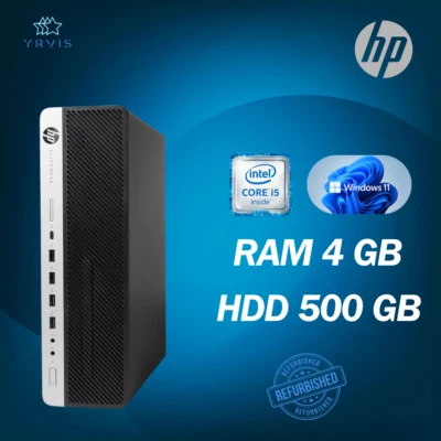 PC DESKTOP HP 800 G3 SFF INTEL I5 RAM 4GB HDD 500GB WIN 11 PRO RICONDIZIONATO - Immagine 1 di 4
