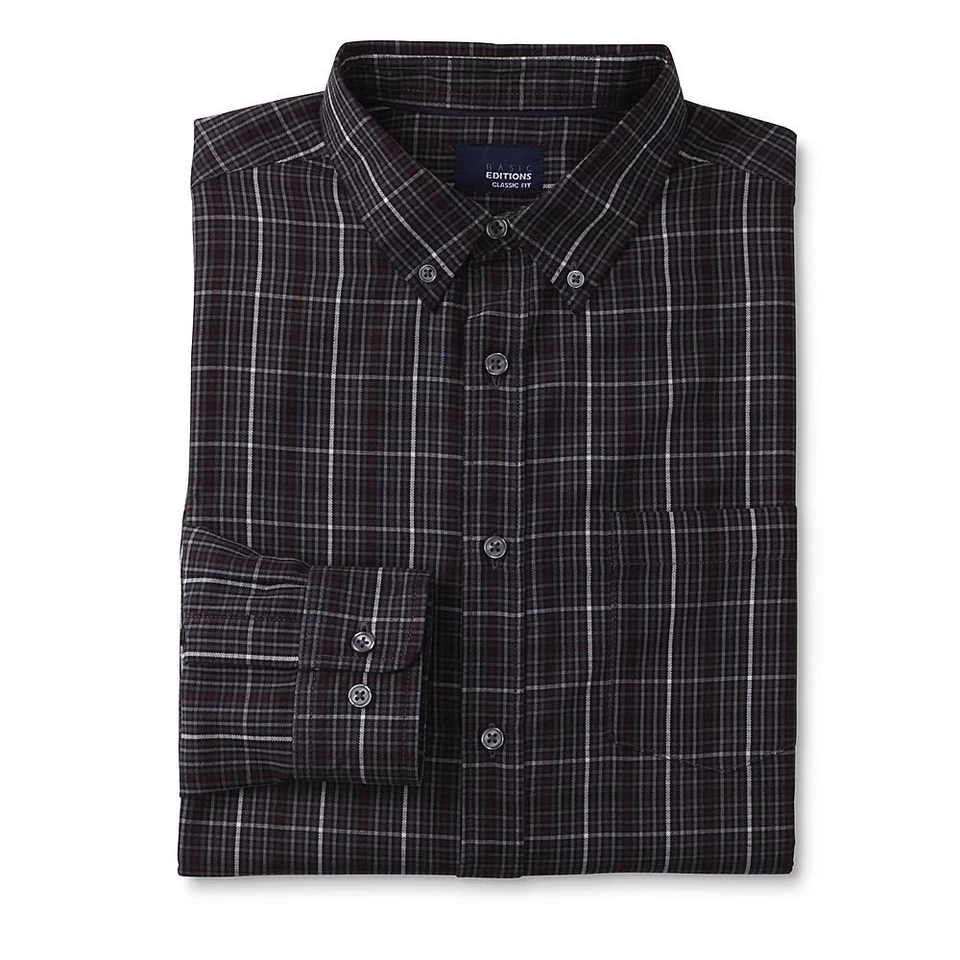 Мужская, большой основной выпуск длинным рукавом черный клетку платье рубашка. . НОВЫЙ WT - Изображение 1 из 4