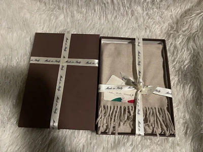 Italian Woollen Treasures Men's Pure Cashmere Soft Scarf 18"X 71" NEW IN BOX - Image 1 of 4