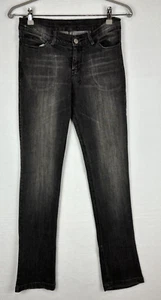Tsubi Ksubi Jeans Womens Size 8 Black Denim Mid Rise Skinny Lean Bean - Picture 1 of 16