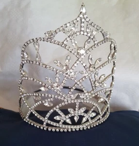 Tiara BARBIE Diadem Kristall Strass Krone Hochzeit Braut Queen/ Höhe 19cm - Bild 1 von 5
