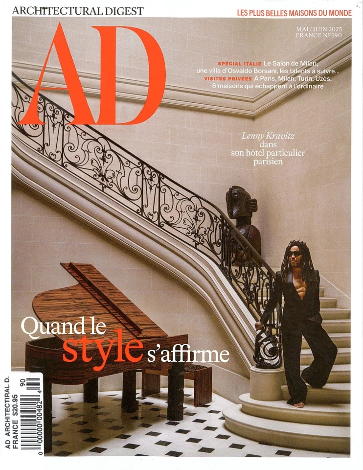AD FRANCE MAGAZINE - MAI / JUIN  2025 - LENNY KRAVITZ DANS SON HÔTEL PARTICULAR - Image 1 of 1