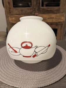 Vintage 1930s–1940s Milk Glass Globe Kitchen Shade – Hand Painted - Picture 1 of 6