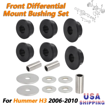 For Hummer H3 06-10 Front Differential Mount Bushing Set 3 Location Polyurethane - Image 1 of 4