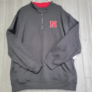Men's Colosseum Charcoal Nebraska Huskers Tortugas Logo Quarter-Zip Jacket 3XL - Picture 1 of 8