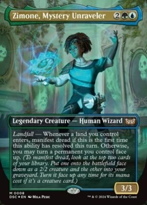 MTG - (Borderless Foil) ZIMONE, MYSTERY UNRAVELER - Duskmourn Commander (M) - Picture 1 of 1