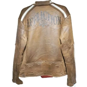 Affliction Men's Faux Leather Jacket Trident Medium "Read Description"As Is - Picture 1 of 8
