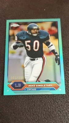 2023 Topps Composite #25 Mike Singletary Topps Chrome Aqua Refractor #/199 - Image 1 of 2