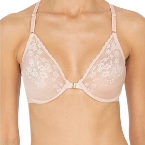 NATORI Kirschblüten Front-Close ungefütterter Bügel BH Größe 36DD - Bild 1 von 6