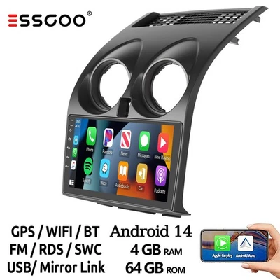 Carplay Autoradio 4+64G Android14 GPS Navi WIFI Per Nissan Qashqai J10 2007-2013 - Immagine 1 di 4