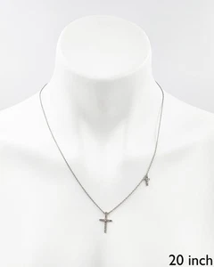 Colleen Lopez 0.25ctw Diamond Double Cross Sterling Silver Necklace - Picture 1 of 8