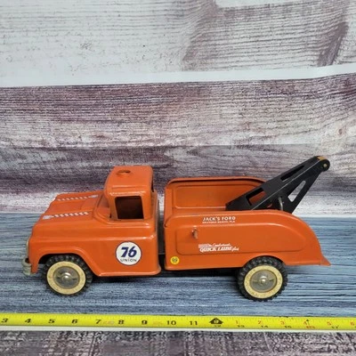 Vintage Buddy L 76 pressed steel tow truck orange Tonka Tires parts/repair  USED - Image 1 of 4