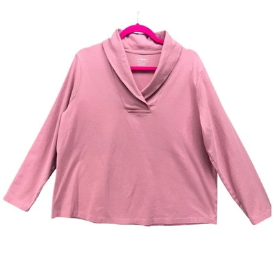 Blusa LL Bean para mujer talla 1X de gran tamaño preppy acogedora cómoda cuello chal de viaje Foto 1 de 4