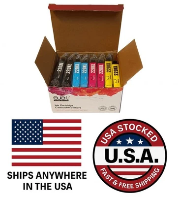 Ejet 220XL Ink Cartridge Set for Epson Printers Black Cyan Magenta Yellow New - Image 1 of 4