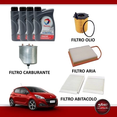 KIT TAGLIANDO PEUGEOT 208 1.4 HDI 68CV 50KW DAL 03/2012 + OLIO TOTAL INEO 5W30 - Bild 1 von 4