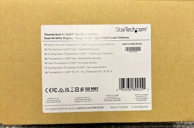 StarTech Thunderbolt 4 Dock for Windows/macOS - Black/Gray TB4CDOCK - Image 1 of 3