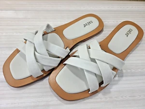 Women's Crevo, Busy Sandal CW1389-100 White Leather Size 10 Midium - Picture 1 of 8