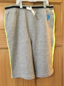 New Carter's Boy Gray Pull-On Shorts Neon Yellow Side Sweat shorts  - Picture 1 of 1