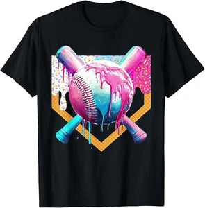 Baseball Drip For Boys Ice Cream Drip Youth Boys Baseball T-Shirt - Picture 1 of 5