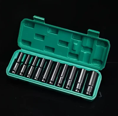 Deep socket set 10 piece 1/2" 8mm - 24mm With storage case - Image 1 of 4