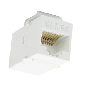 RJ45 Female to Female UTP CAT5e Keystone Coupler, White - Picture 1 of 1