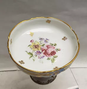 Porcelaine de France China Dresden Blumen Motiv - Tappas / Bonbonkompott - Bild 1 von 5