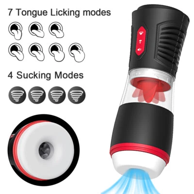 Male Masturbator Automatic Realistic Tongue Licking Sucking Stroker Lubricants - Image 1 of 4