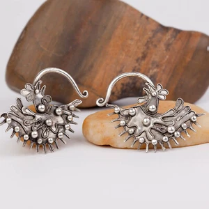 ETHNIC TRIBAL MIAO HANDMADE EARRINGS / JE284 - Picture 1 of 4