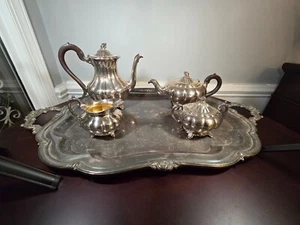 vintage Melon Sheffield Design Reproduction by Community silverplate Coffee Set - Picture 1 of 15