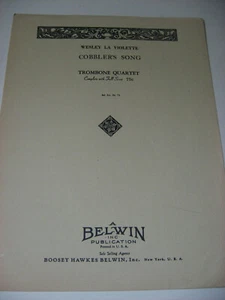 Wesley La Violette Cobbler's Song POSAUNENQUARTETT Noten Belwin 1942 - Bild 1 von 4