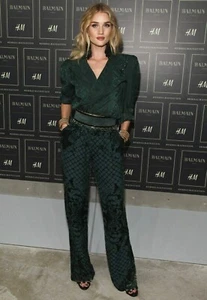 BALMAIN + H&M patterned silk woman trousers pants - Picture 1 of 6