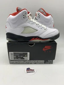 Jordan 5 Retro Fire Red Silver Tongue (2020) (GS)  440888-102 Size 6.5Y - Picture 1 of 6