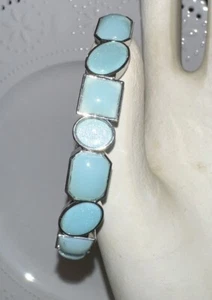 J CREW Puderblau Silber Highlights Stretch Perlen Armband Neu ohne Etikett Neu 💗237 - Bild 1 von 4