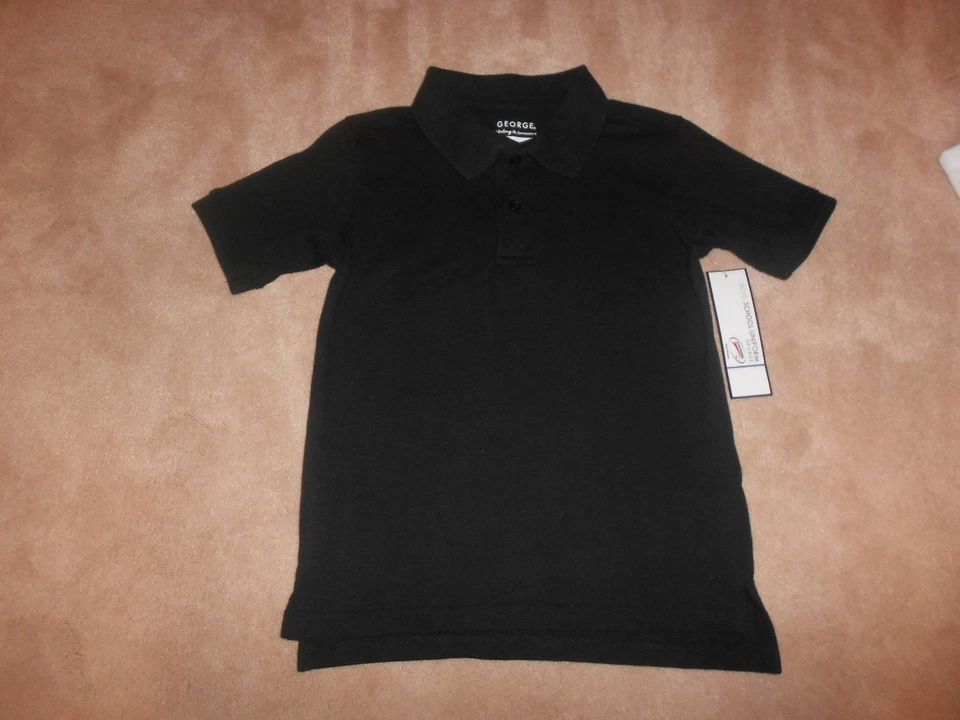 NUEVO, UNIFORME ESCOLAR POLO NEGRO PARA NIÑOS, TALLA XS 4/5, GEORGE Foto 1 de 1