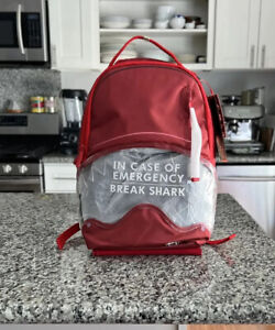 Sprayground Backpack In Case Of Emergency Break Shark Red Clear New US Limited