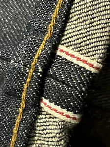 Kaihara Japanese Selvedge Denim 33 (35 True) Raw Indigo STRAIGHT Jeans Gap 1969 - Picture 1 of 16