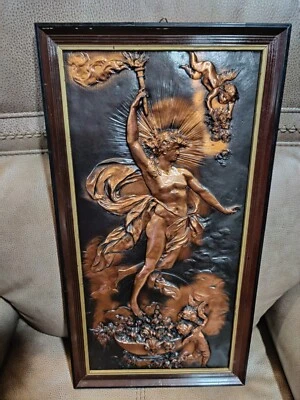 Karl Sterrer Austria Aurora Alto Relieve Placa de Metal Art Nouveau c 1900 Antigua Foto 1 de 4