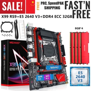 LGA 2011-3 X99 Motherboard with Xeon E5 2640 V3 32G DDR4 ECC RAM SATA3 M.2 Combo - Picture 1 of 13