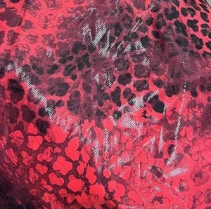 4 Way Stretch Fabric Red Snake Animal Print Spandex By Yard for Swimwear - Picture 1 of 1
